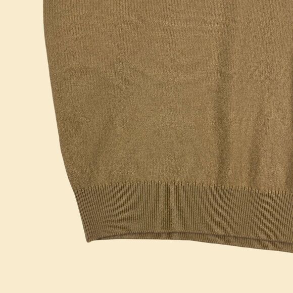 90s Burberrys sweater vest, vintage 42" beige lambswool Scotland made knit vest - Picture 9 of 9